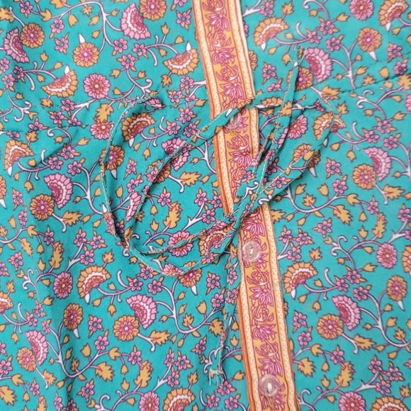 Border print button front midi dress - Picture 5 of 9